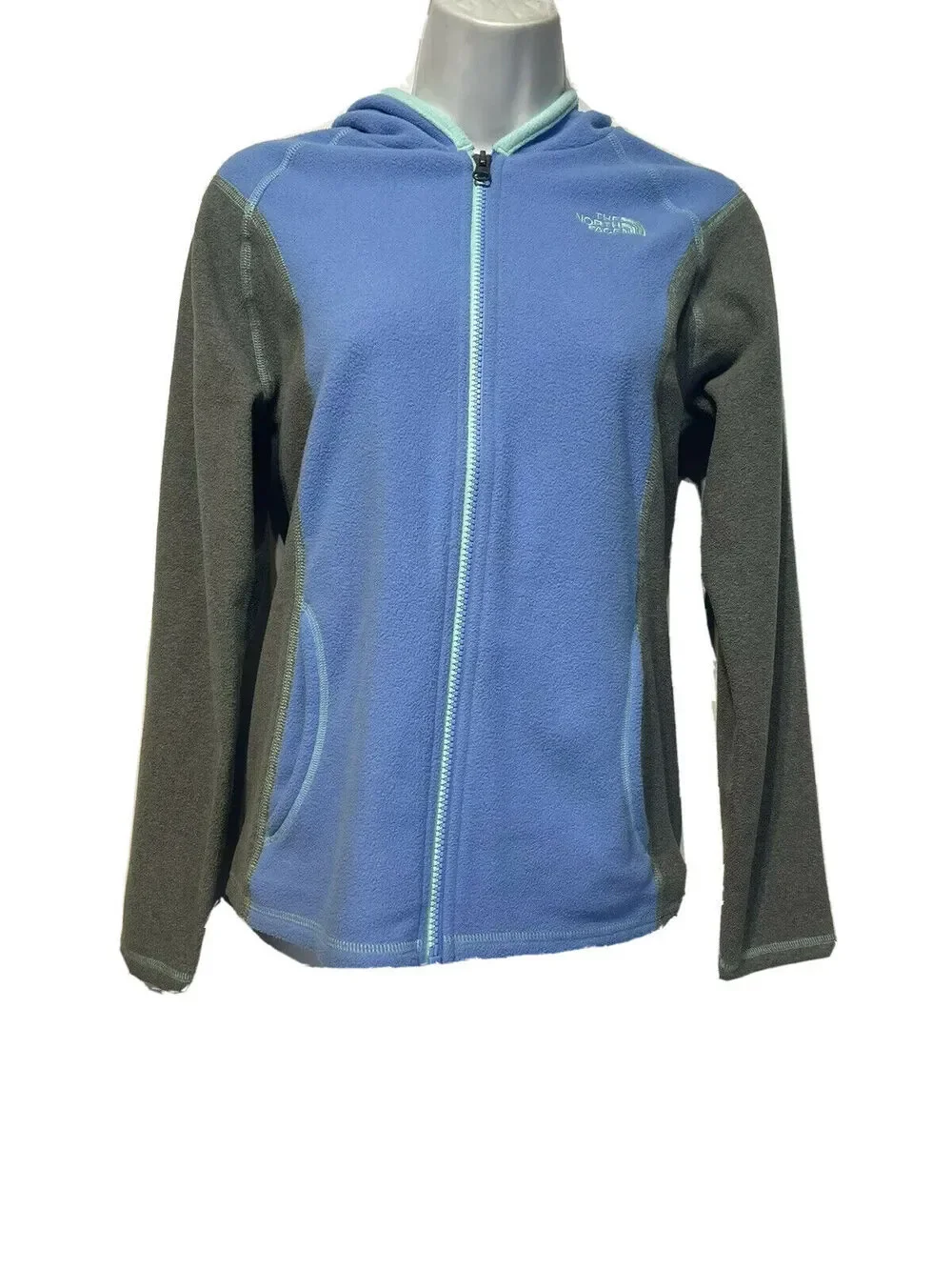 the north face blue gray kids fleece jacket Size L